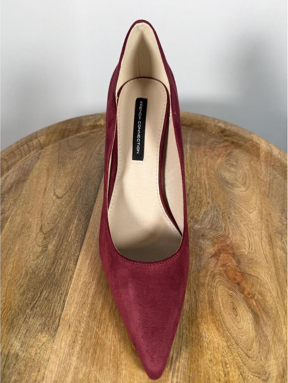 French Connection Burgundy Suede Pointed Toe Heels Size 9 NWB - Picture 6 of 10